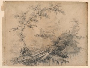 Desenho, Fantasia Chinoiserie, ca. 1780 de Jean Baptiste Pillement