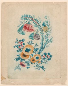Motivo de flores fantástico de "New Suite of Ideal Flower Notebooks" de Jean Baptiste Pillement