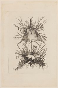 Figura sob a tenda, de "Coleção de tendas chinesas" de Jean Baptiste Pillement