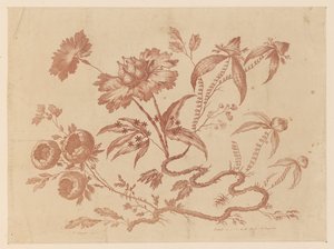 Ramos de flores, de "Coleção de diferentes flores de fantasia no gosto chinês" de Jean Baptiste Pillement
