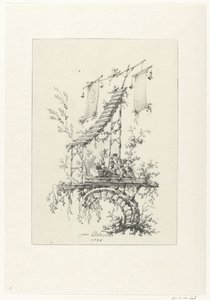 Composição ornamental em estilo chinoiserie
Desenhos ornamentais em estilo chinoiserie para Deuxième Cahier de seis Baraques Chinoises (título da série) de Jean Baptiste Pillement