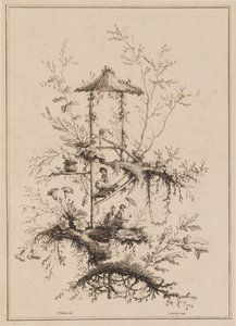 Prato de um conjunto de representações Chinoiserie de Jean Baptiste Pillement