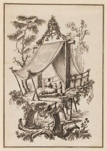 Três Figuras Debaixo da Tenda de Jean Baptiste Pillement