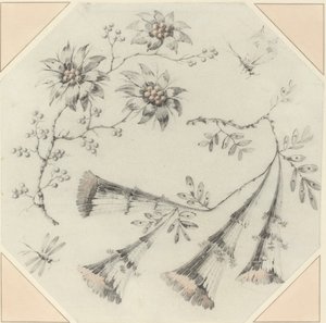 Flores e margaridas da trombeta de Jean Baptiste Pillement