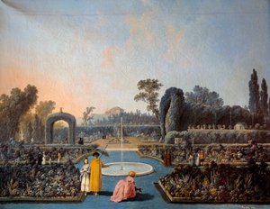 Vista dos Jardins do Benfica em Lisboa Pintura de Jean Pillement (1728-1808) 1785 Paris, Artes Decorativas
