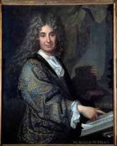 Retrato de Nicolas Boileau (1636-1711) dit Boileau Despreaux (Boileau-Despreaux), escritor francês - Pintura de Jean Baptiste Santerre (1651-1717) - Óleo sobre tela - Sol 1,00 X 0,82m - Lyon, Musee Des Beaux Arts - Retrato de Nicolas Boileau (1636-1711) co