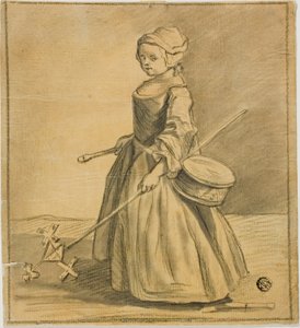 Rapariga a brincar com um tambor de Jean-Baptiste Simeon Chardin
