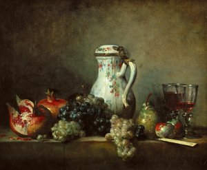 Uvas e romãs de Jean-Baptiste Simeon Chardin