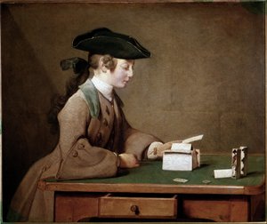 A Casa das Cartas (óleo sobre tela de Jean Baptiste Simeon Chardin