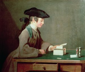 A Casa dos Cartões, c.1736-37 de Jean Baptiste Simeon Chardin