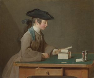 O castelo de cartas, c. 1736 de Jean-Baptiste Simeon Chardin