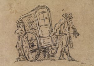 O vinagrete (carvão e giz no papel) de Jean-Baptiste Simeon Chardin