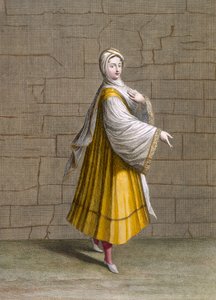 Uma garota de Fine, prato 72 de "Coleção de cem impressões representando as diferentes nações do Levante" por Charles de Ferriol, gravado por J. de Franssieres, 1707-08 de Jean Baptiste Vanmour
