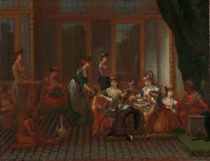 Banquete de Distintas Mulheres Turcas de Jean Baptiste Vanmour