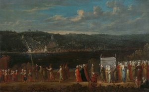 Procissão de casamento no Bósforo, c.1720-37 de Jean Baptiste Vanmour