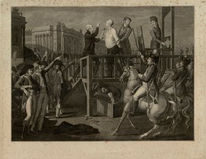 A execução de Luís XVI na Place de la Revolution em 21 de janeiro de 1793, ca 1794.