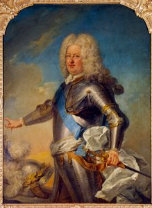 Retrato de Stanislas Leszcinski (1677-1766) Rei da Polónia, Duque de Lorena e Pintura de Bar de Jean Baptiste Van Loo (1684-1745) Sol do século XVIII. 1,33x1,13 m