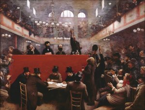 No Graffard Meeting Hall Reunião no Graffard Hall, 1884 de Jean Beraud