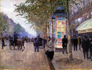 Saudando um táxi de Jean Beraud