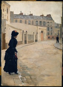 À espera. Rue de Chateaubriand, Paris (pintura sobre tela) de Jean Beraud