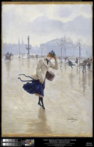 Dia ventoso, Place de la Concorde, c.1890 de Jean Beraud