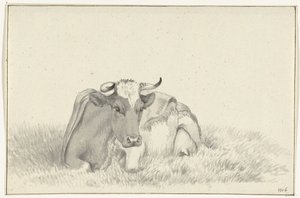 Vaca deitada, de frente de Jean Bernard
