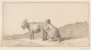 Mulher ordenhando uma cabra de Jean Bernard