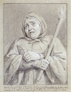 A Marquesa de Brinvilliers a caminho da morte (giz e lápis sobre papel) de Jean Bernard Restout