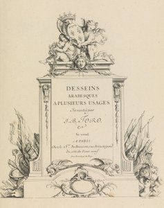 Desenhos de arabescos para muitos usos inventados por J.B. Toro Página de rosto, 1716., 1716.