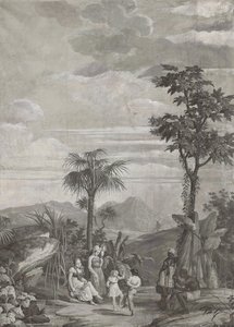 The Children Dance, painel de papel de parede da série "Paul et Virginie", de Dufour & Cie, c.1823