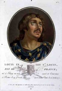 Retrato de Luís IX, chamado "São Luís", Rei de França (1215-70), gravado por Ride de Jean Claude (after) Naigeon