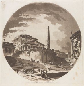 Vista da Rotunda com Escadas no Tibre, 1766.