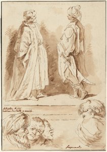 Detalhes de "A Adoração dos Magos" e "A Piscina de Betesda" de Jean Claude Richard de Saint Non after Jean Honoré Fragonard after Sebastiano Ricci