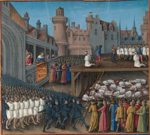 Massacre dos prisioneiros sarracenos, ordenado pelo rei Ricardo Coração de Leão, 1191, 1474-1475.