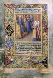 Senhora Lat. QvI126 f.36v A Sabedoria de Salomão, do "Livro de Horas de Louis d&39;Orleans", 1490 de Jean Colombe