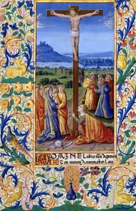 Senhora Lat. A Crucificação, do "Livro de Horas de Louis d&39;Orleans", 1469 de Jean Colombe