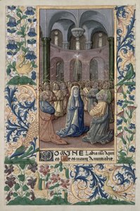 Senhora Lat. No Pentecostes, do Livro das Horas de Louis d&39;Orleans, 1469 de Jean Colombe