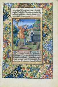 Senhora Lat. Qv126 fol.19 O sacrifício de Isaac, do Livro de Horas de Louis d&39;Orleans, 1490 de Jean Colombe
