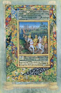 Ms. Lat. Qv126 fol.28v O exército dos israelitas, do Livro de Horas de Louis d&39;Orleans, 1490 de Jean Colombe