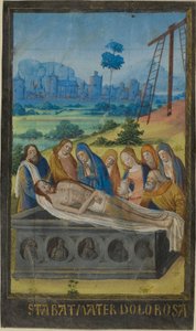 O Sepultamento (Oração Stabat Mater), de um Livro de Horas de Jean Colombe