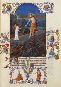 Très Riches Heures du Duc de Berry Folio 182, verso - A Ressurreição de Jesus Cristo de Jean Colombe