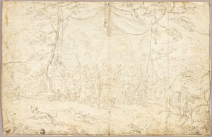 Tema literário: Cena de banquete de Jean Cotelle the younger
