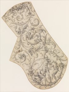 Projeto para o Bracelete Direito de uma Armadura de Desfile, ca. 1555. de Jean Cousin the Elder.