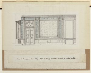 Design para decorações de parede para o Salon de Compagnie (lápis, caneta e tinta e lavagem em papel) de Jean Desmosthene (attr. to) Dugourc