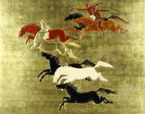 Conquista do Cavalo; La Conquete du Cheval, c.1934 (um painel laqueado e dourado)