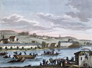 The Nantes Drownings, após a série "Pinturas históricas da Revolução Francesa", gravada por Reinier Vinkeles (1741-1816) e Daniel Vrydag (1765-1822) no final do século XVIII