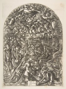 O Dragão com dois Chifres e a Besta com Sete, do Apocalypse.n.d. de Jean Duvet