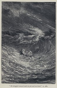 "Ele lutou com os pés e uma mão" (gravura) de Jean Edouard Dargent
