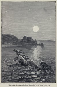 "Ela levantou-se levemente como uma bolha para a superfície da água" (gravura) de Jean Edouard Dargent