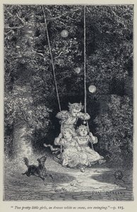 "Duas meninas bonitas, em vestidos brancos como a neve, estão balançando" (gravação) de Jean Edouard Dargent